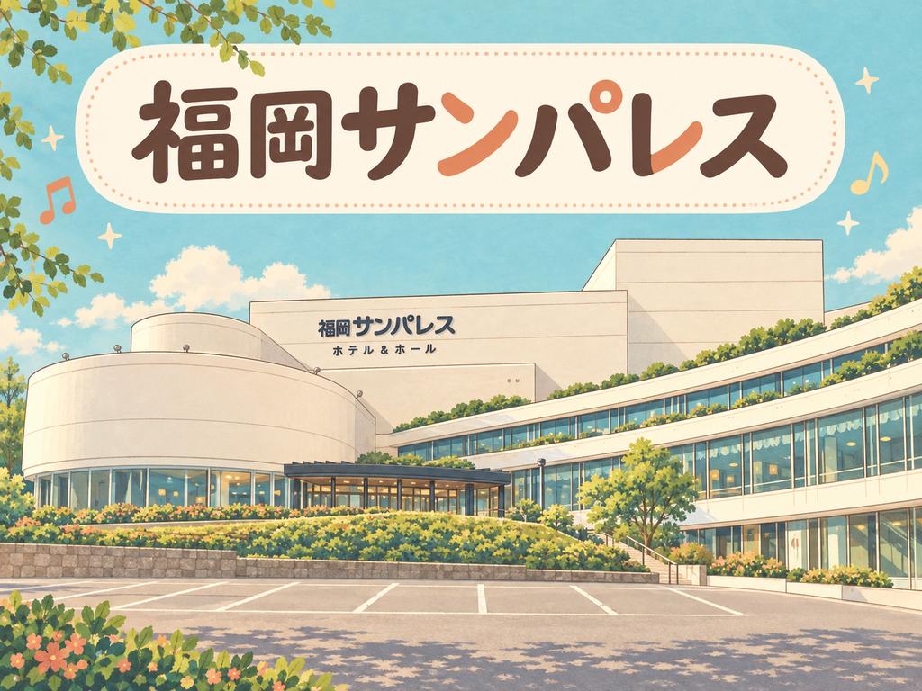 福岡サンパレスの建物を描いたイラスト