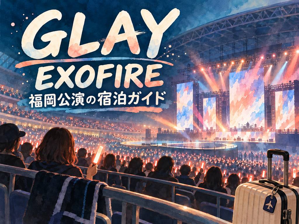 GLAY EXOFIRE 福岡公演の宿泊ガイド・イメージイラスト