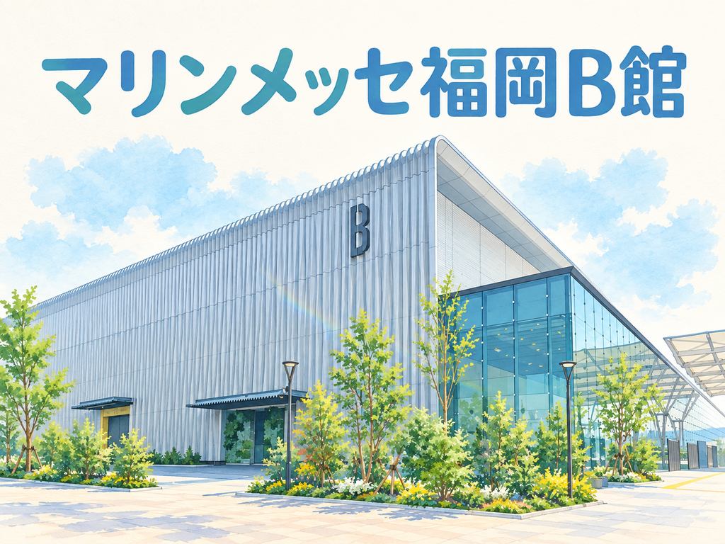 マリンメッセ福岡B館の建物を描いたイラスト