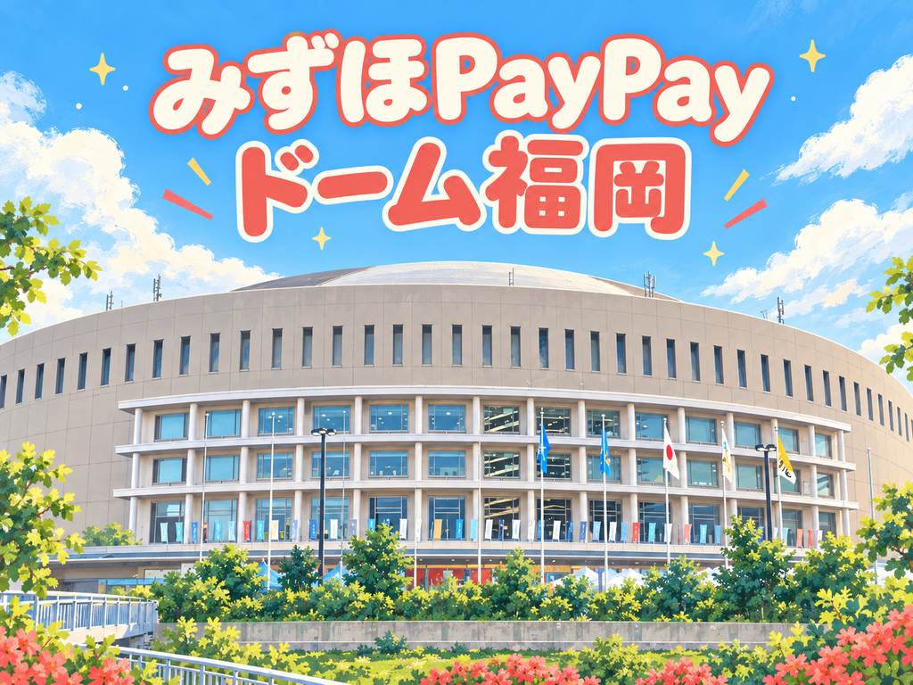 みずほPayPayドーム福岡の建物を描いたイラスト